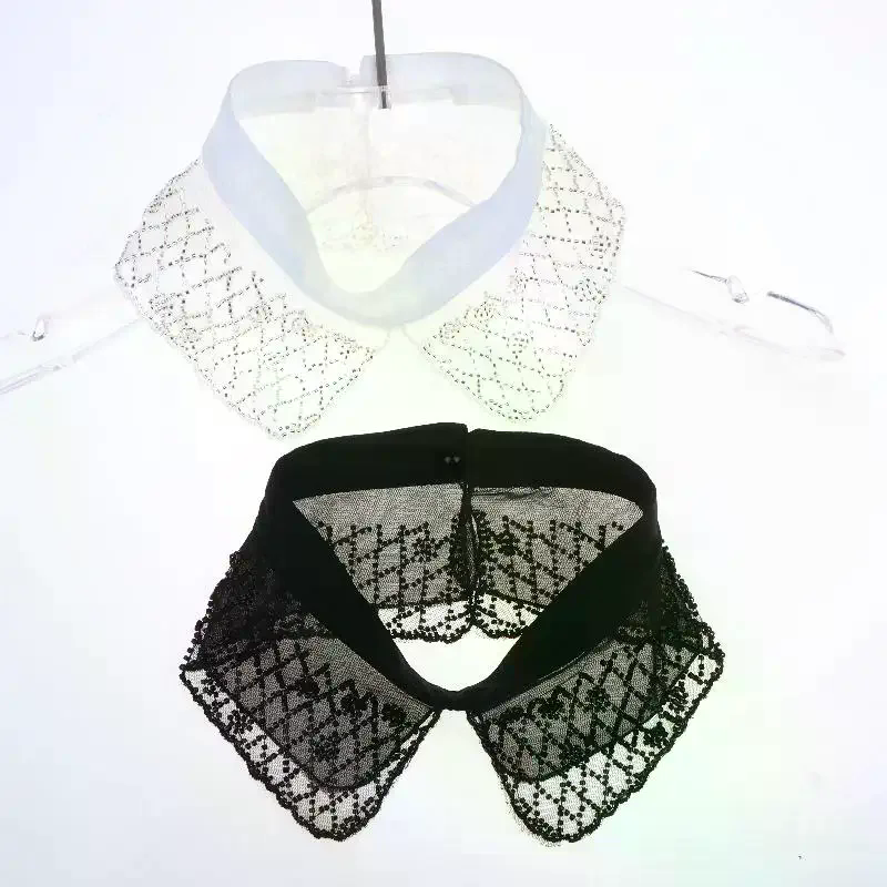 Women'S Accessories For Formal Wear - Halbhemd für Damen, abnehmbarer Spitzenkragen, bestickter,