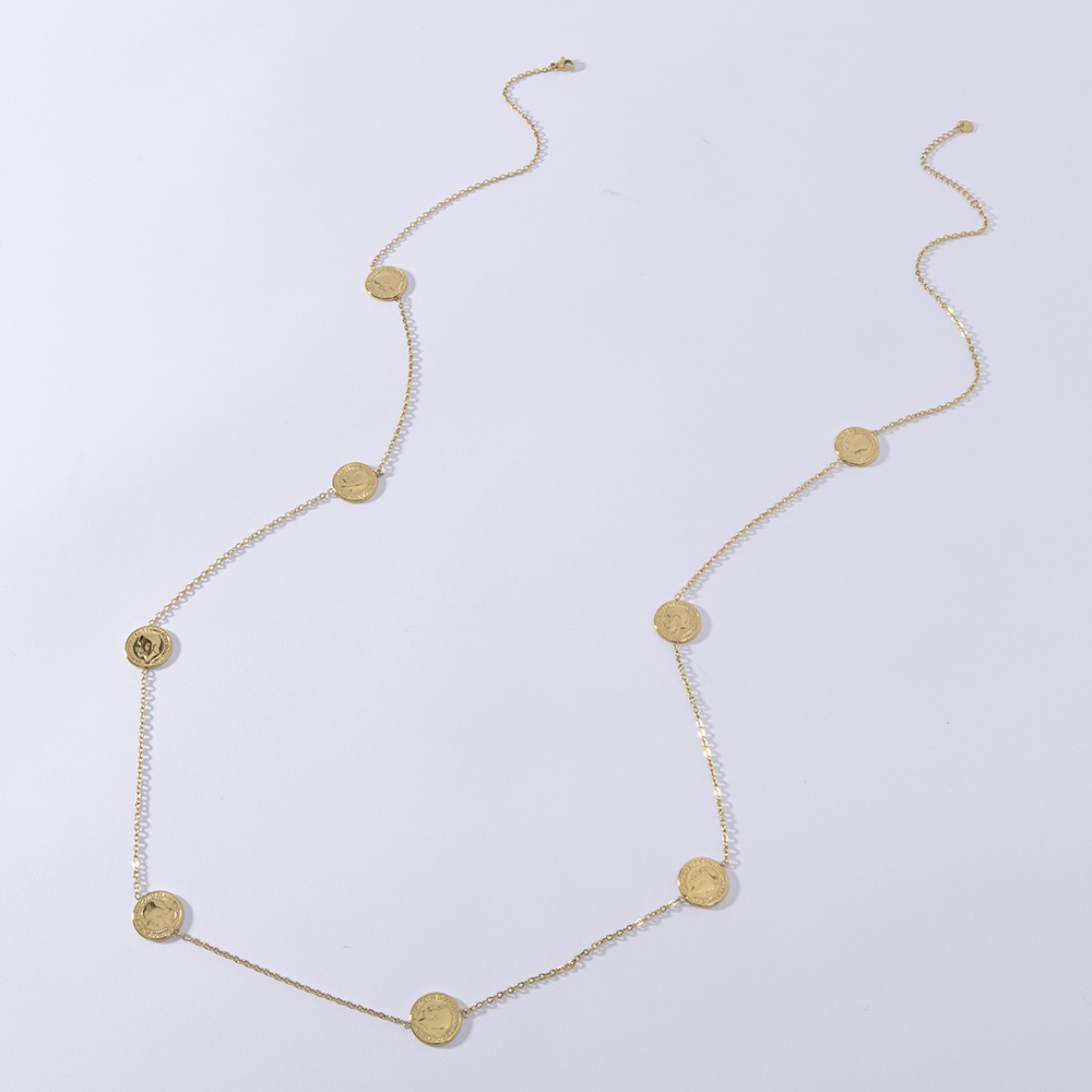 Coin Necklace Delicate - LUIZADA Edelstahl-Halskette mit modischem Design und
