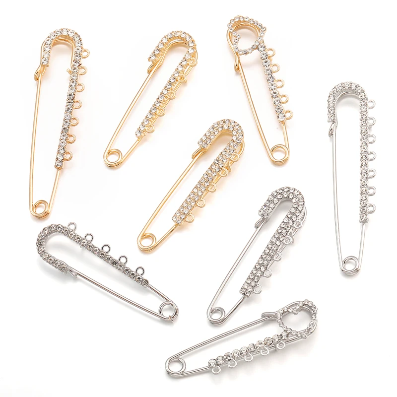 Brooch Pin Gold - Legierungs-Strass-Broschen in Gold- und Silberfarben, dekorative