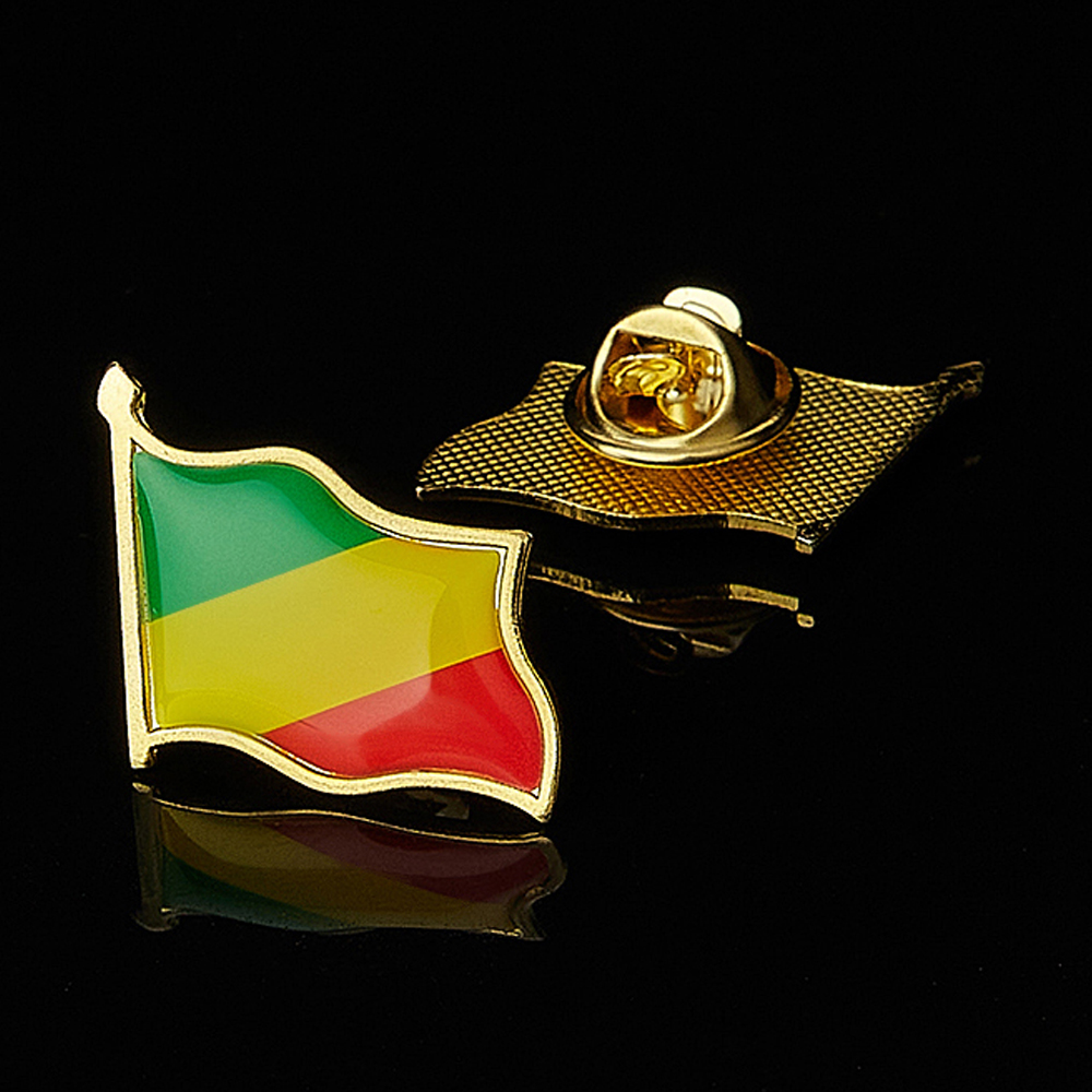 Brooch Pin Gold - Republik der Kongo afrikanische Land National