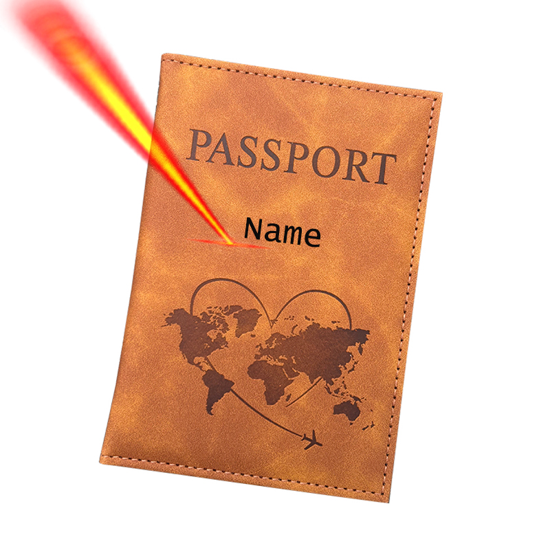 Women Accessories Name - Personalisierter Name, Reisepasshülle, Reisebrieftasche, gravierter Lederbezug,