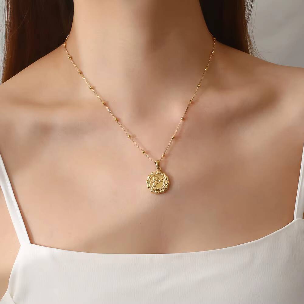 Frauen zarte die Engel Amor Mü – Coin Necklace Delicate Bewertung und Preis