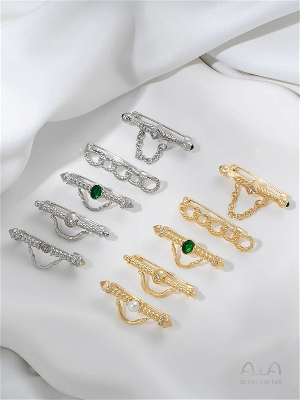 14K Goldfarbene, gravierte Bro – Brooch Pin Gold Bewertung und Preis