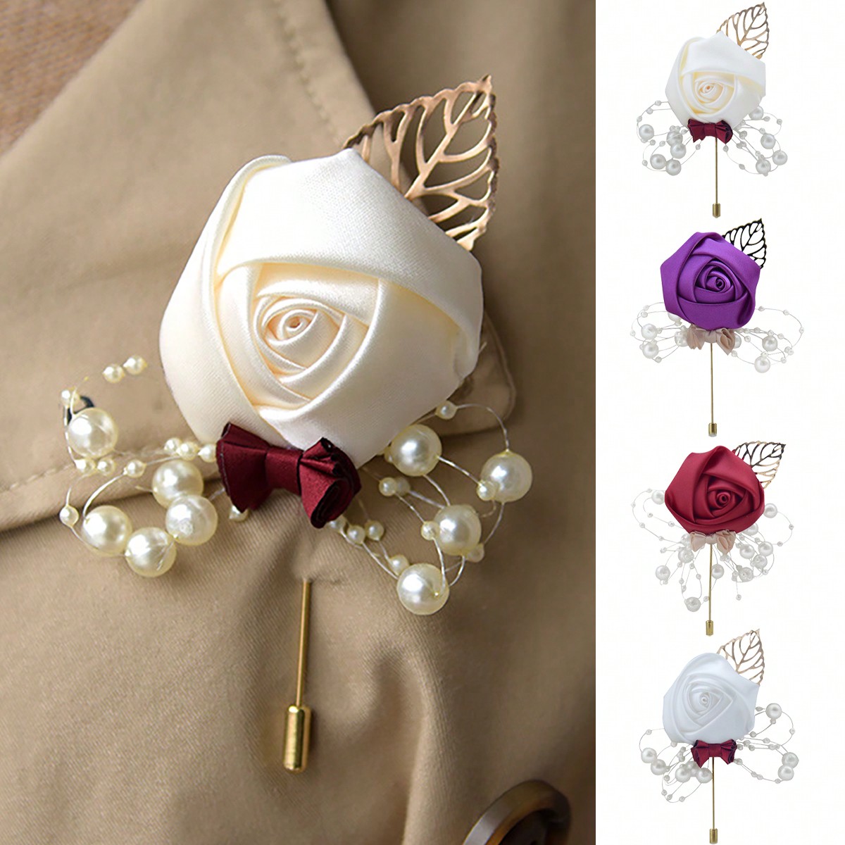 1 Stück Hochzeits-Bräutigam-Bl – Brooch Pin Gold Bewertung und Preis