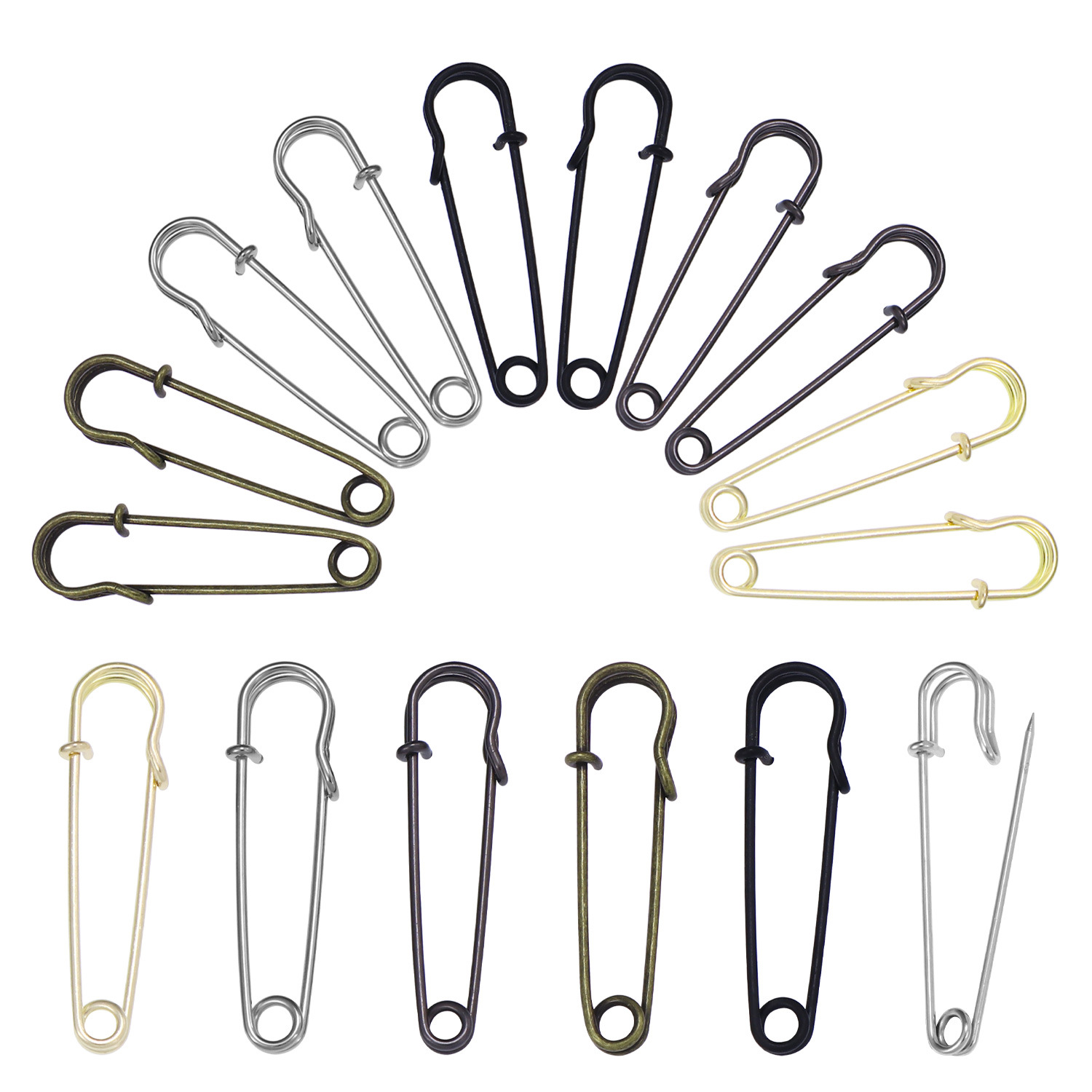 20 Stück 50 mm Metall-Sicherhe – Brooch Pin Gold Bewertung und Preis