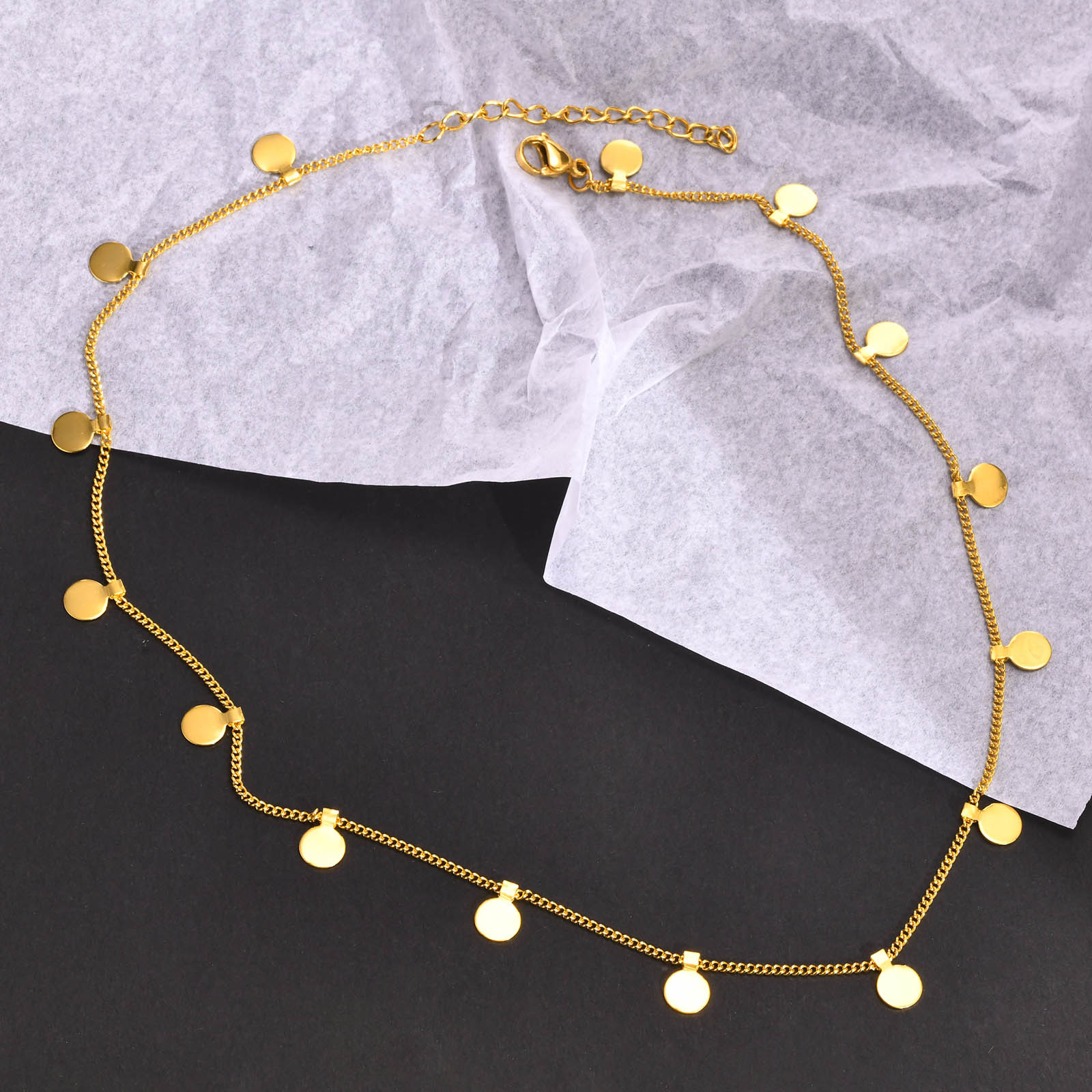 Zarte kleine Scheibenhalskette – Coin Necklace Delicate Bewertung und Preis